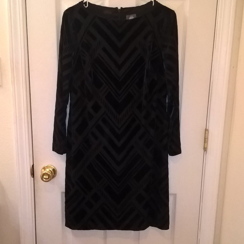 Vince Camuto Geometric Velvet Sheath Dress Size 12